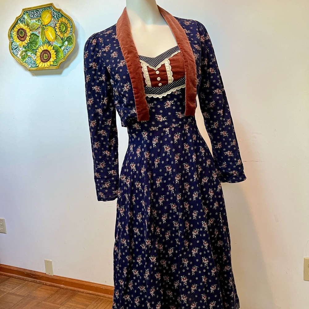 Great GUNNE SAX SUNDRESS SET-1970s-XS